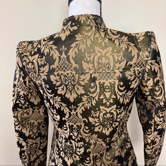 H&M Womens Open Front Brocade Jacket Blazer - Picture 5 of 8